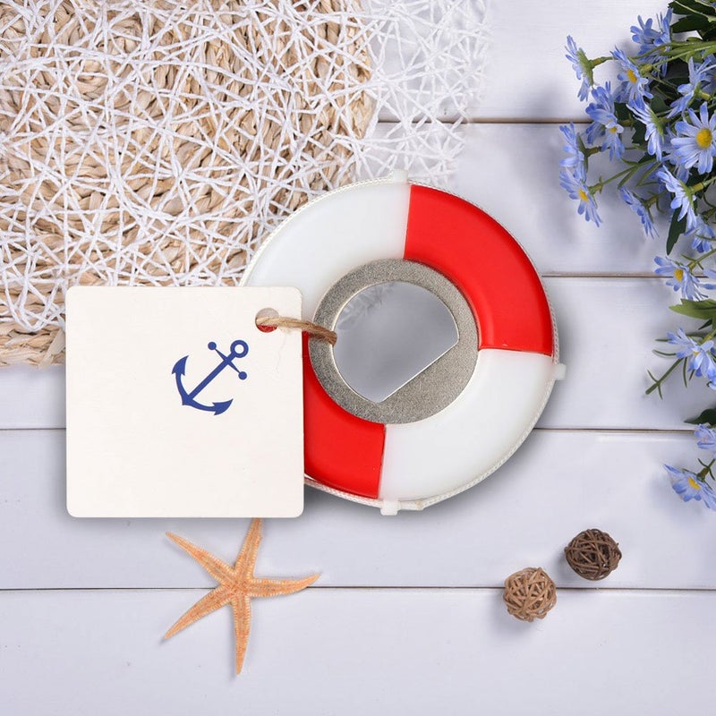 OurWarm PartyTalk 50pcs Nautical Wedding Favors Lifesaver Bottle Opener with Anchor Tags and String Beach Wedding Gifts Nautical Baby Shower Birthday Party Decorations - Image 2